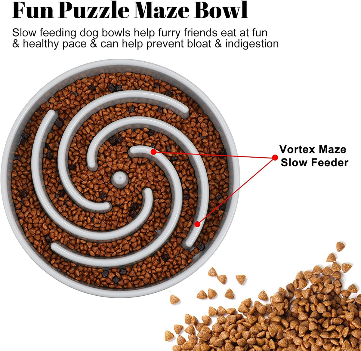 FurTIP Slow Feeder Round Puzzle Bowl