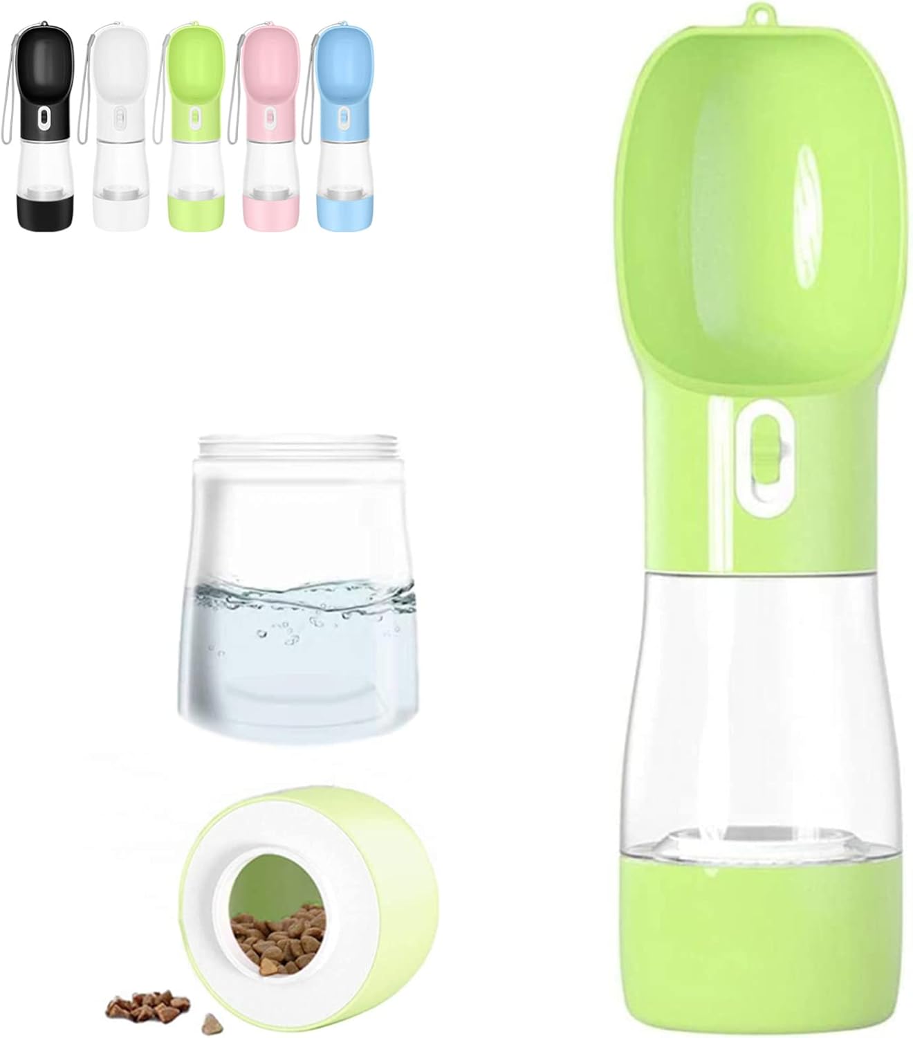 FurTIP 2-in-1 Dog Water Bottle with Food Container