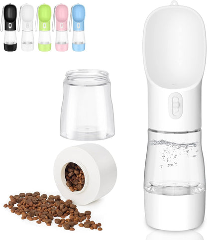 FurTIP 2-in-1 Dog Water Bottle with Food Container