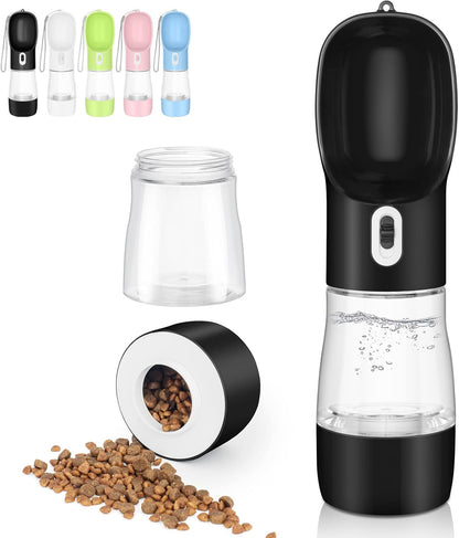 FurTIP 2-in-1 Dog Water Bottle with Food Container