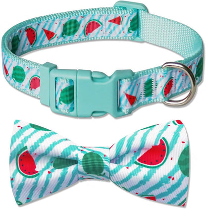 FurTip Christmas Dog Collar with Christmas Bow Tie