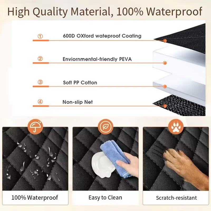 FurTIP Oxford Waterproof Car Pet Back Seat Cover