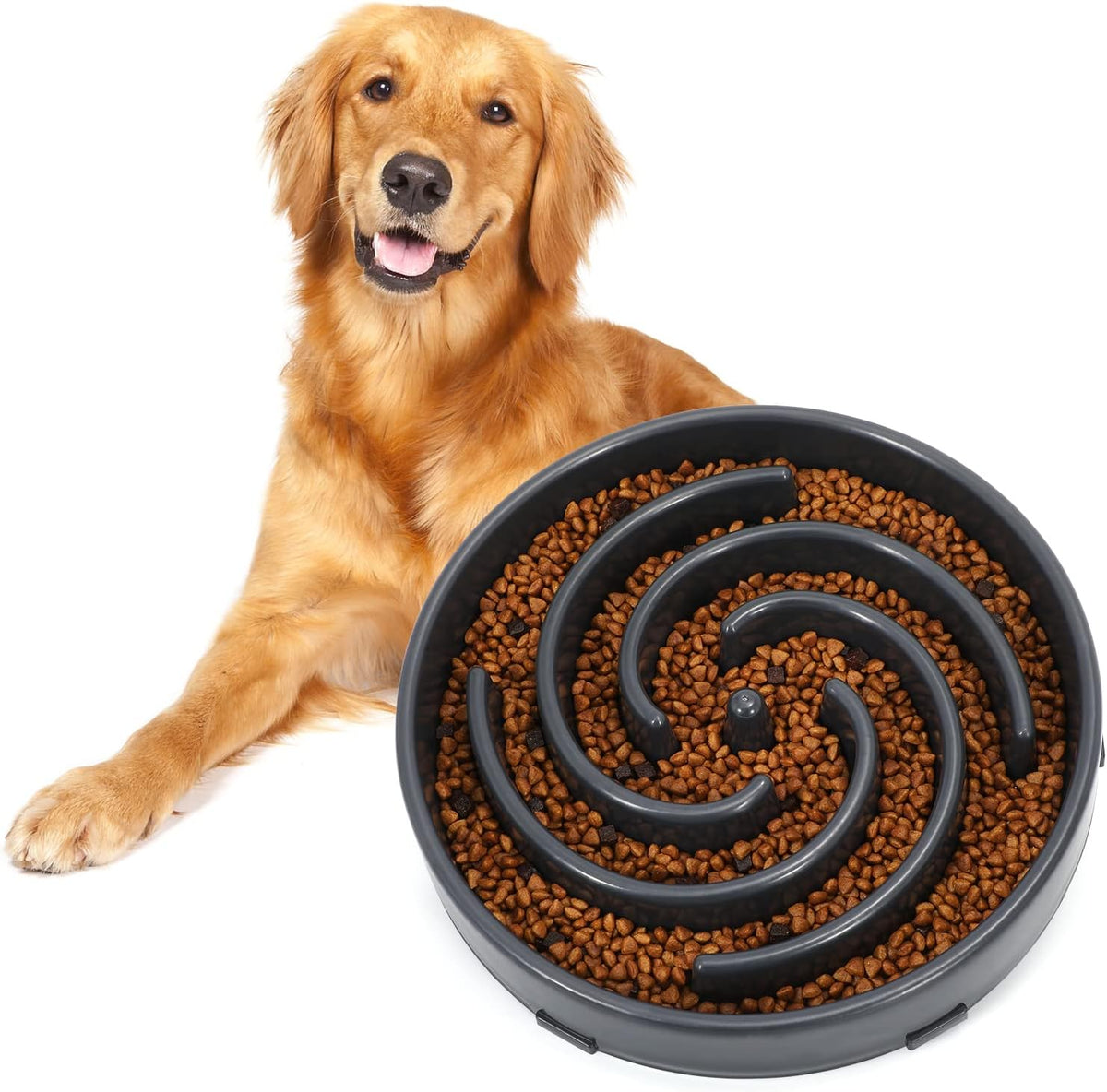 FurTIP Slow Feeder Round Puzzle Bowl