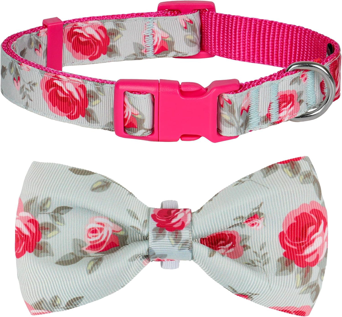 FurTip Christmas Dog Collar with Christmas Bow Tie