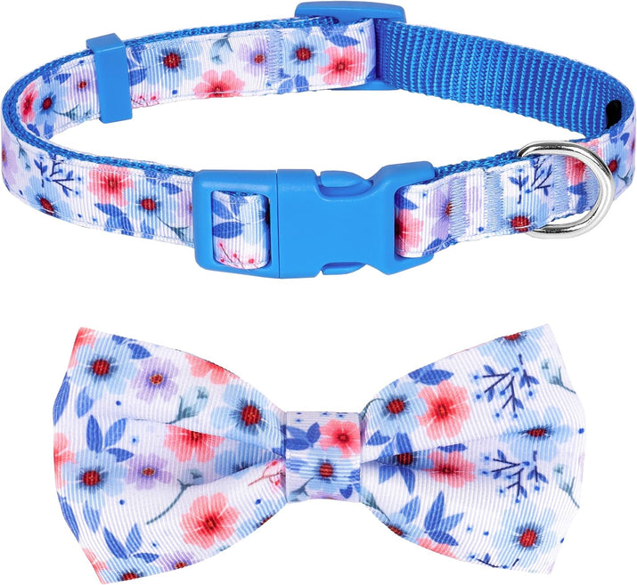 FurTip Christmas Dog Collar with Christmas Bow Tie