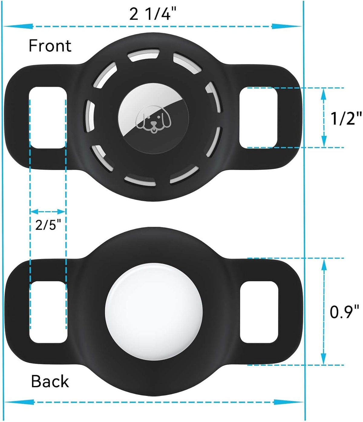 FurTIP Air Tag Collar Holder (2 Pack)