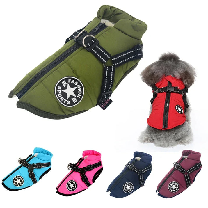FurTIP Winter Dog Jacket with Harness