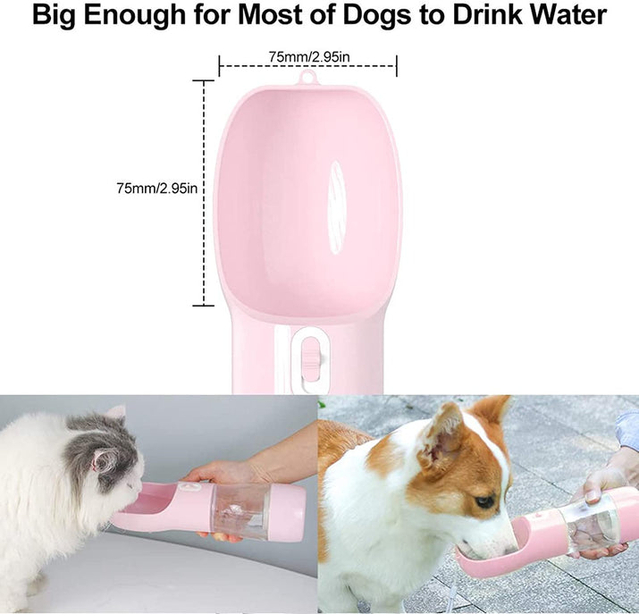 FurTIP 2-in-1 Dog Water Bottle with Food Container